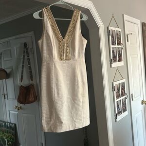 Lily Pulitzer gold and white dress
